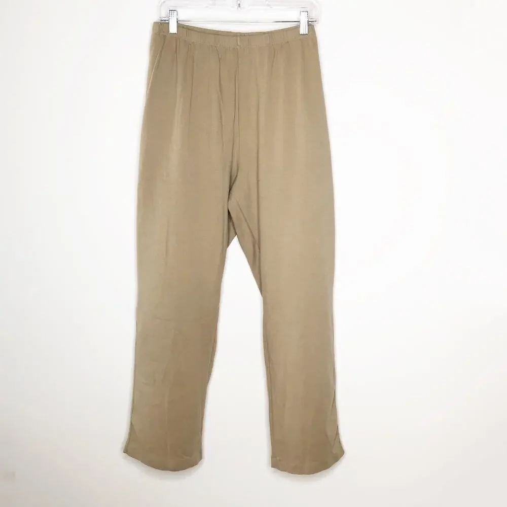 Lands End Pull On Pants 3X Soft Knit Khaki Pockets Soft Stretchy NEW! - Picture 2 of 4
